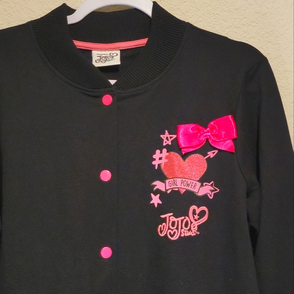 Jo Siwa Baseball Style Black/Pink Jacket Girl Power Bold Brave Beautiful Sz 16 - Picture 2 of 7